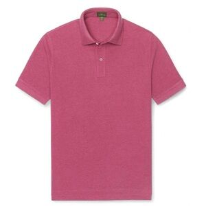 NWOT! Sid Mashburn Court Polo Shirt Pima Pique Size M Heather Berry Pink Golf
